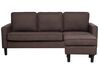 3 Seater Fabric Sofa with Ottoman Brown AVESTA_741910