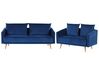 Sofa Set Samtstoff dunkelblau 5-Sitzer MAURA_788999