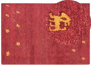 Tapis gabbeh en laine 160 x 230 cm rouge YARALI