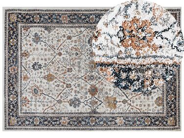 Teppich beige / blau orientalisches Muster 160 x 230 cm Kurzflor ARATES