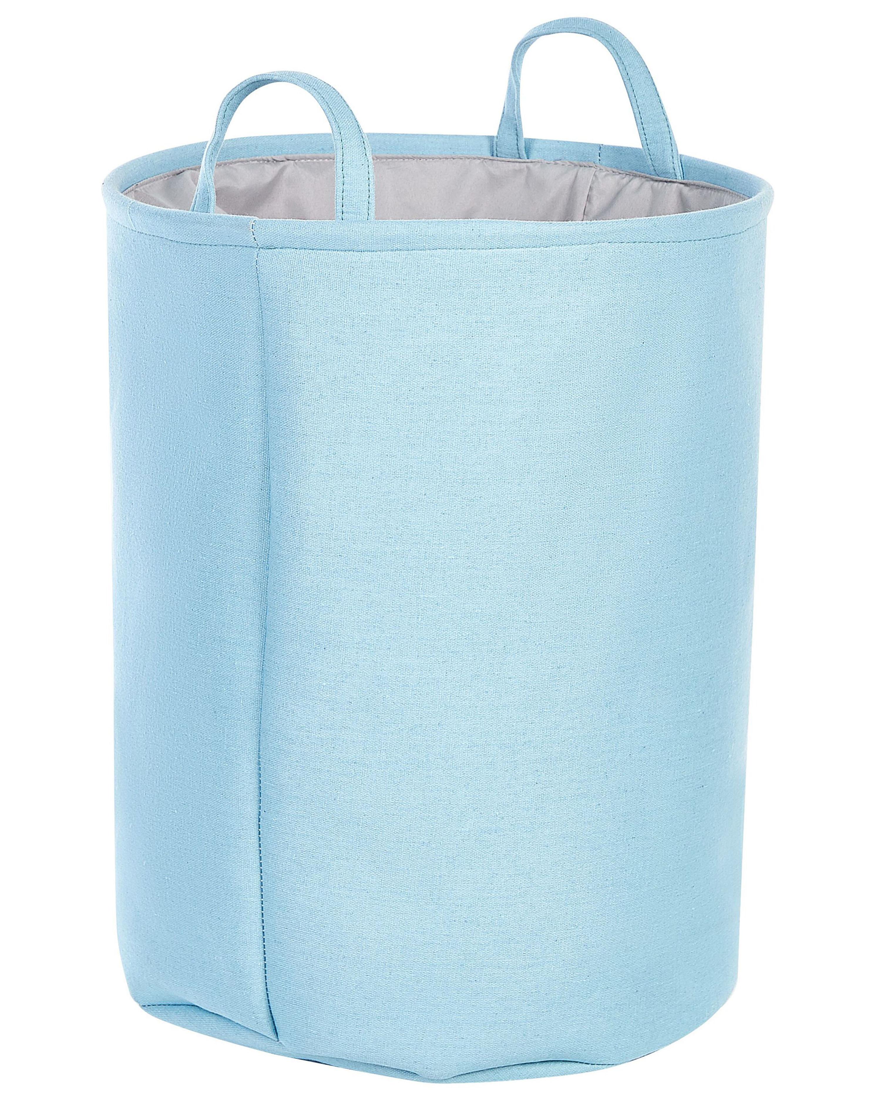 Conjunto de 3 cestos em tecido de poliéster azul e cinzento ARCHA_849706