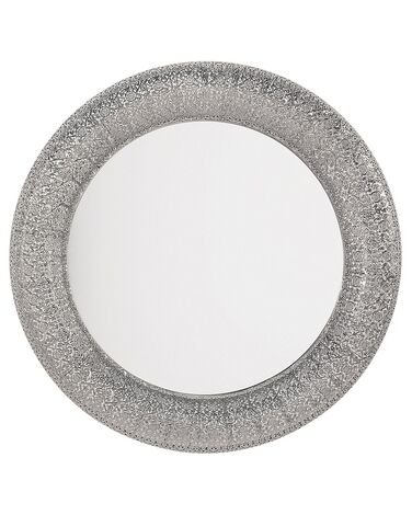 Round Metal Wall Mirror ø 80 cm Silver CHANNAY