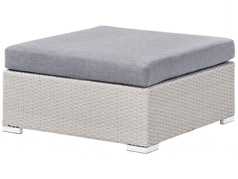 4 Seater PE Rattan Garden Corner Sofa Set Grey SANO II Beliani.co.uk