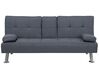 Sofá-cama de 3 lugares em tecido cinzento escuro ROXEN_701931