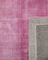 Alfombra de viscosa rosa/gris claro 160 x 230 cm ERCIS_710156