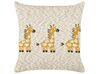 Conjunto de 2 almofadas decorativas com motivo de girafas em algodão creme 45 x 45 cm CHILARI_905260