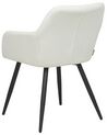 Conjunto de 2 sillas de terciopelo blanco crema CASMALIA_898670
