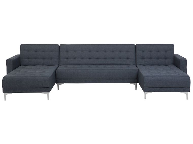 5 Seater U-shaped Modular Fabric Sofa Dark Grey ABERDEEN_718875