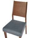 Spisebordsstol mørkt træ/grå stof sæt af 2 ELMIRA_832012