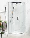 Cabine de duche em alumínio prateado e vidro temperado 80 x 80 x 185 cm JUKATAN_787984
