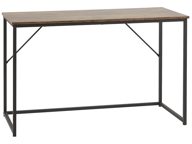 Schreibtisch dunkler Holzfarbton / schwarz 120 x 55 cm PEMBRO_820724