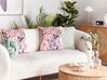 Set of 2 Velvet Cushions Flower Motif 45 x 45 cm Pink ANEMONES_854582
