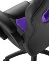 Silla de oficina reclinable de piel sintética negro/violeta FIGHTER_677331