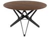Stół do jadalni okrągły ⌀ 120 cm ciemne drewno z czarnym ALURE_859229