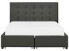 Fabric EU Double Size Bed with Storage Dark Grey LA ROCHELLE_904576