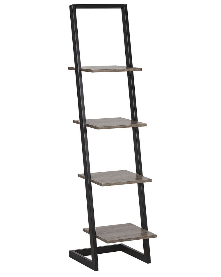 4 Tier Ladder Bookcase Black and Dark Wood JOPLIN_790300