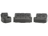 Sofa Set Samtstoff dunkelgrau 6-Sitzer LED-Beleuchtung USB-Port elektrisch verstellbar BERGEN_835186