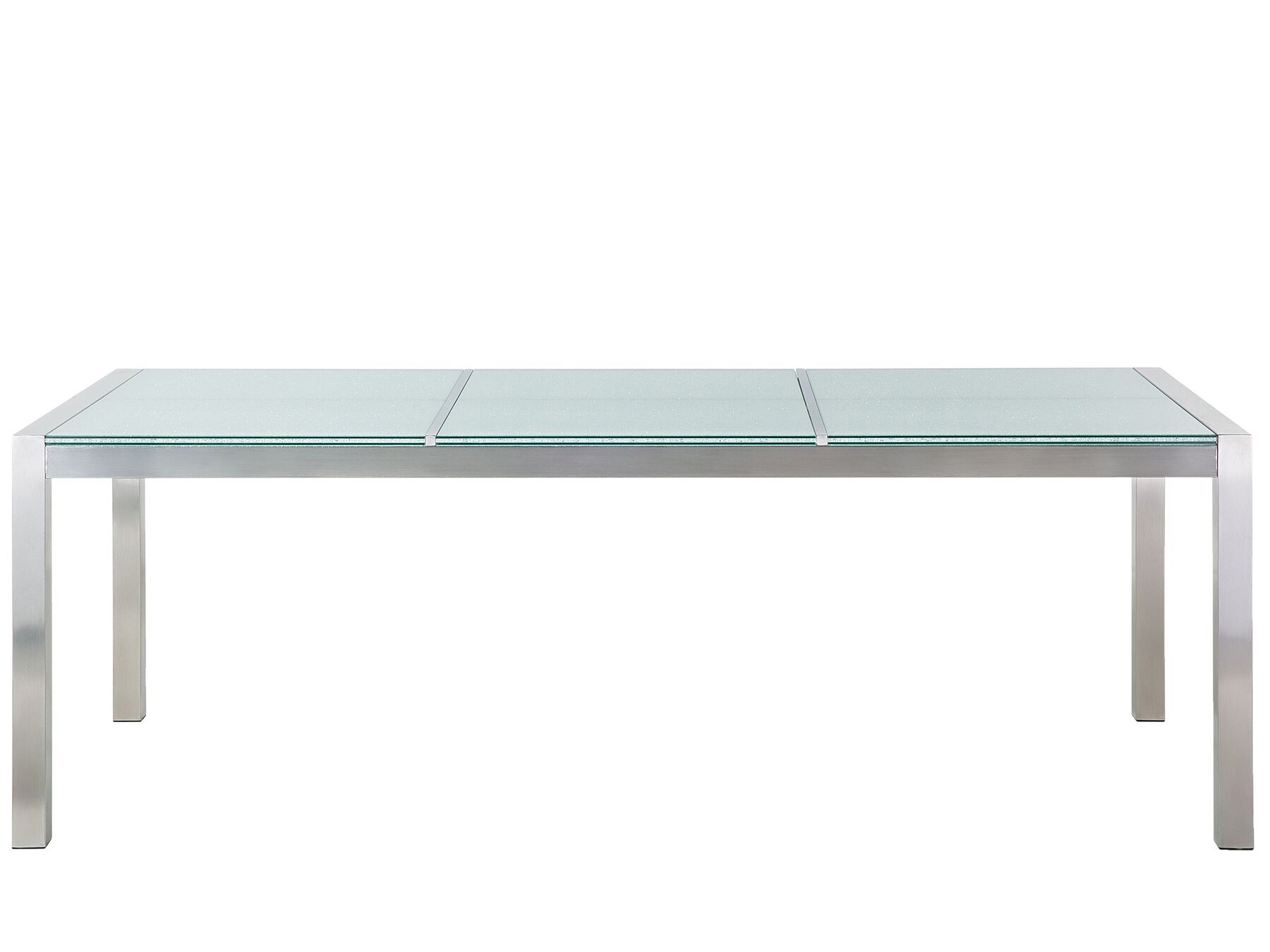 Gartentisch Edelstahl/Crashglas 220 x 100 cm GROSSETO | Beliani.de