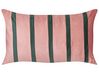 Set of 2 Velvet Cushions Striped Pattern 35 x 60 cm Pink CRODYLINE_914043