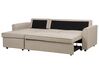 Right Hand Fabric Corner Sofa Bed with Storage Beige NESNA_912739