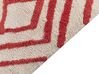 Dywan bawełniany włochacz 160 x 230 cm złamana biel z czerwonym HASKOY_842980