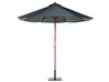 Parasol de jardin en bois avec toile gris foncé ⌀ 270 cm TOSCANA _677640