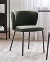 Set of 2 Fabric Dining Chairs Dark Green MINA_872115