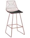 Lot de 2 chaises de bar en métal rose doré BISBEE_868494