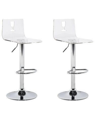 Set de 2 chaises de bar transparentes blanches BUSAN