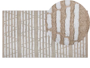 Teppich Baumwolle beige 120 x 180 cm Kurzflor AHIRLI