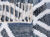 Teppich Baumwolle blau 140 x 200 cm marokkanisches Muster Kurzflor ADIYAMAN_678753