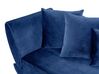 Chaise-longue à esquerda com arrumação em veludo azul marinho MERI II_914267
