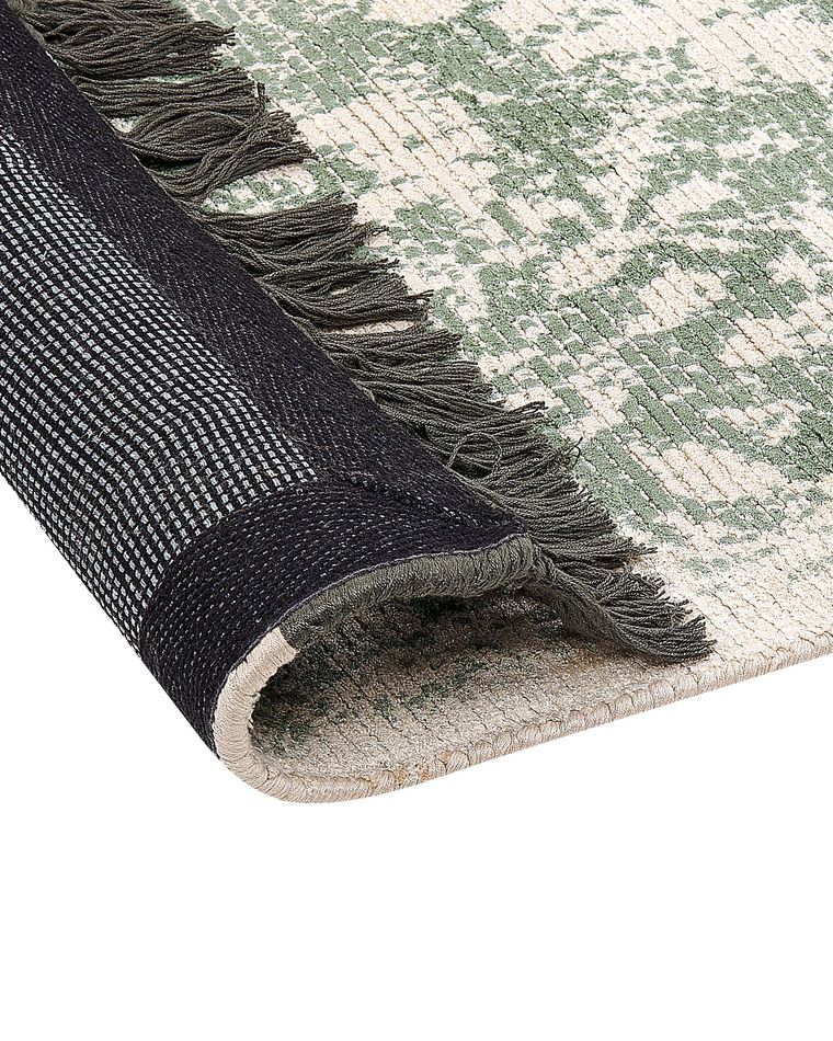 Viscose Area Rug 160 x 230 cm Green and Beige AKARSU Beliani.co.uk