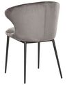 Conjunto de 2 sillas de comedor de terciopelo gris/negro AUGUSTA_767668