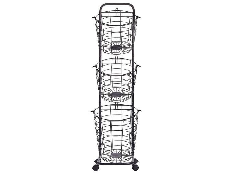 3 Tier Metal Wire Basket Stand Black AYAPAL_785635