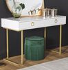 Home Office Desk / 2 Drawer Console Table White with Gold WESTPORT_802569