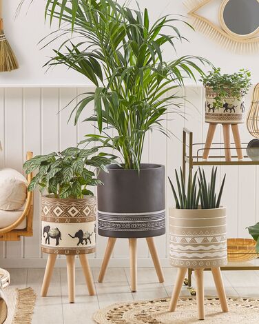Plant Pot Stand 39 x 39 x 68 cm Dark Grey EVRETI
