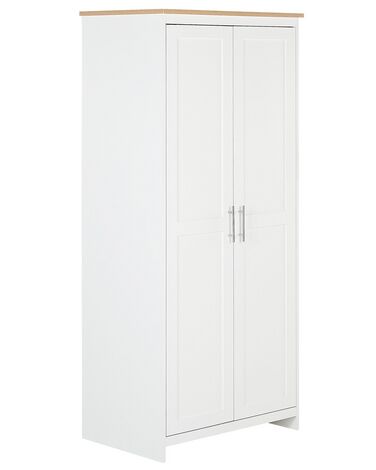 Kleiderschrank weiß mit 2 Türen 52 x 79 x 180 cm SELLIN