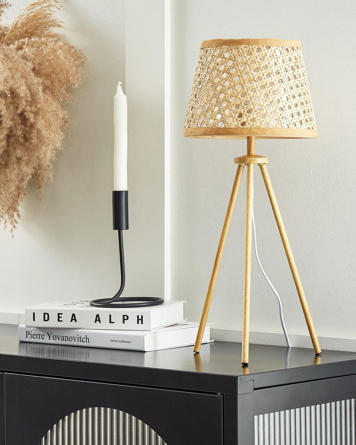 Rattan Table Lamp Natural BOETICA Beliani.es