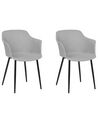 Set of 2 Fabric Dining Chairs Light Grey ELIM_883587