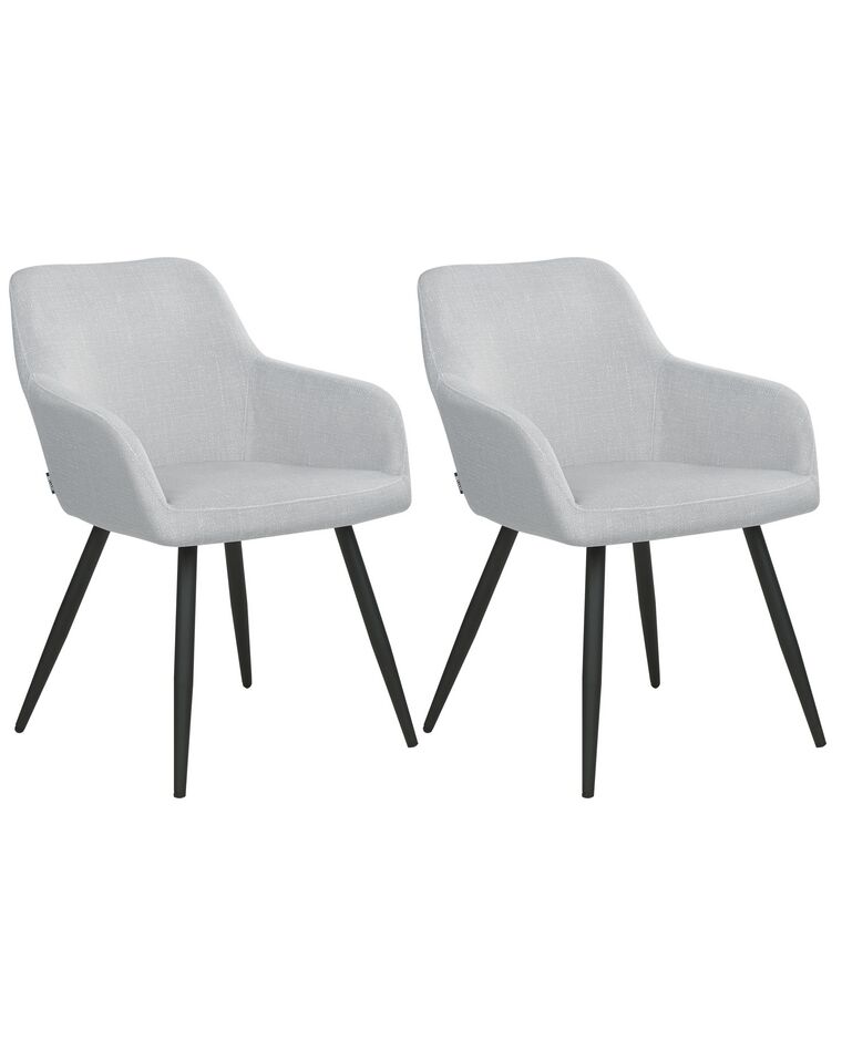 Conjunto de 2 cadeiras de jantar em veludo cinzento claro CASMALIA_898896