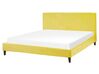 Revêtement en velours jaune 160 x 200 cm pour les lits FITOU_777098
