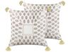 2 bawełniane poduszki dekoracyjne geometryczny wzór z frędzlami 45 x 45 cm wielokolorowe SETOSA_839376