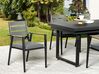 Zestaw ogrodowy stół rozkładany i 8 krzeseł czarny z poduszkami szarymi VALCANETTO/TAVIANO_848607