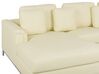 Right Hand Leather Corner Sofa with Ottoman Beige OSLO_769135