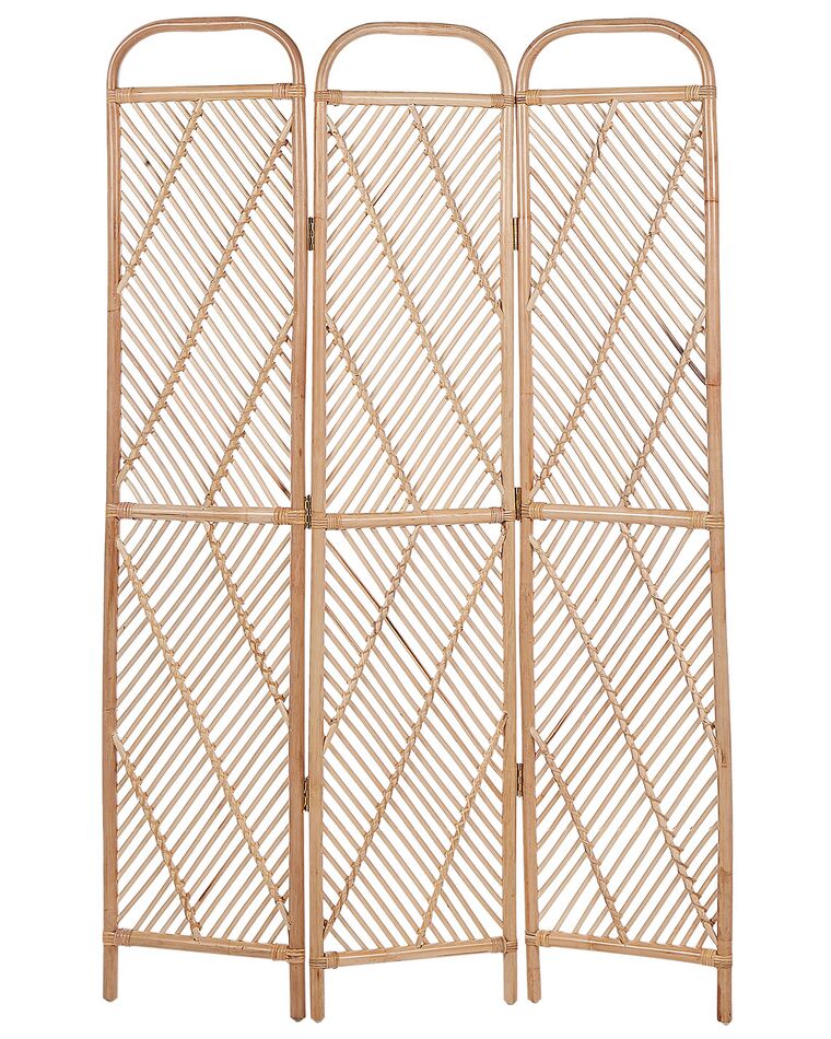 3-panelowy składany parawan pokojowy rattanowy 106 x 180 cm naturalny COSENZA_865886