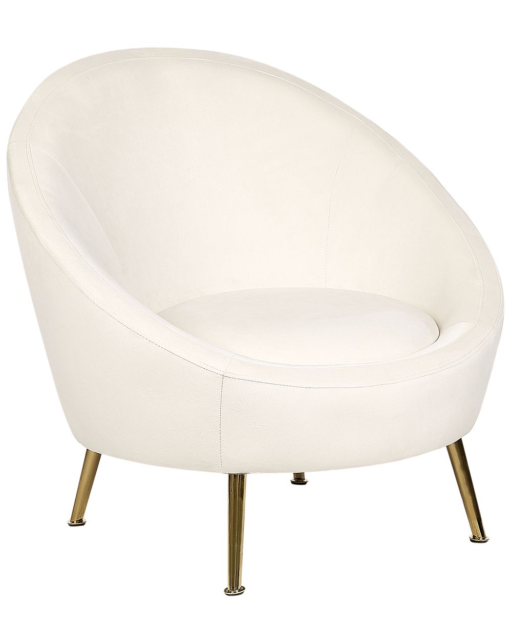 Velvet Accent Chair White LANGA Beliani