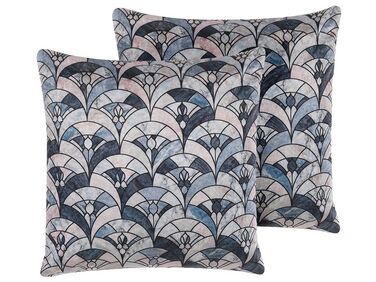 Set of 2 Cushions Geometric Pattern 45 x 45 cm Multicolour KOODAL