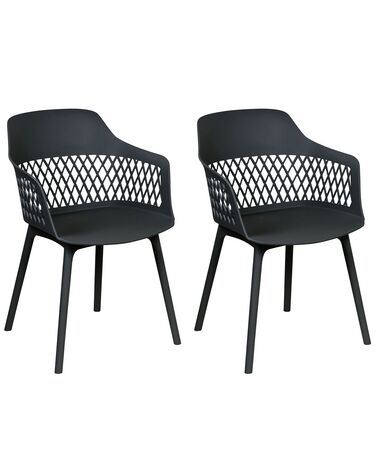 Set of 2 Dining Chairs Black ALMIRA