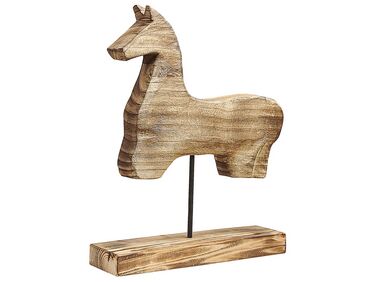Dekofigur zertifiziertes Holz hellbraun Pferd 48 cm COLIMA